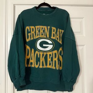 NFL Green Bay Packers Men's Teal and Gold Crewneck Sweater